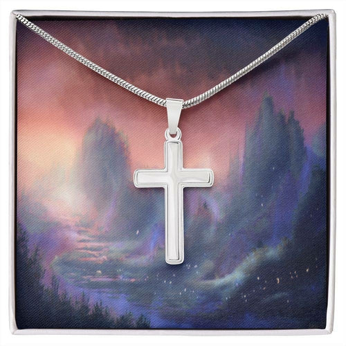 Stainless Steel Cross Necklace: Artisan-Crafted Pendant with Adjustable Chain - Jewelry & Watches - Bijou Her - Title -  - 