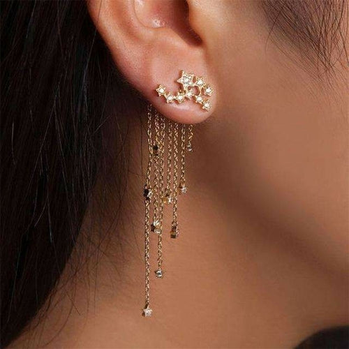 Versatile Shooting Star Stud Earrings with Genuine Crystals - Earrings - Bijou Her - Color -  - 