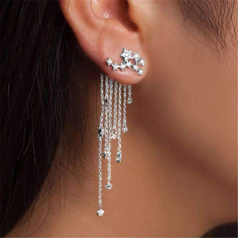 Versatile Shooting Star Stud Earrings with Genuine Crystals - Earrings - Bijou Her -  -  - 
