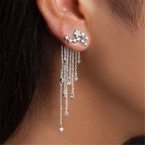 Versatile Shooting Star Stud Earrings with Genuine Crystals - Earrings - Bijou Her - Color -  - 