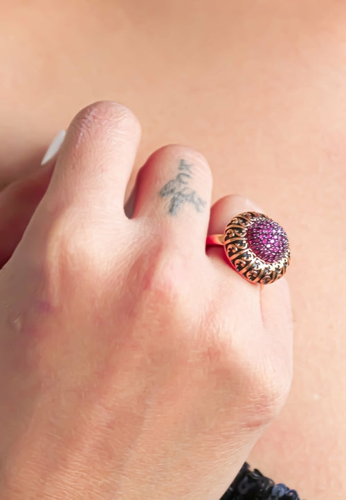 Small Lily Ring: Gold Plated with Authentic Zircons and Unique Design - Jewelry & Watches - Bijou Her - Colours -  - 
