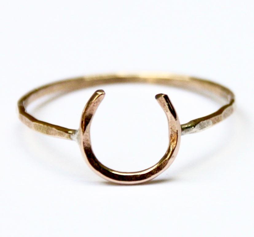 Handmade Lucky Horseshoe Ring for Equestrians and Horse Lovers - Recycled Sterling Silver and Gold Fill Options Available - Jewelry & Watches - Bijou Her -  -  - 