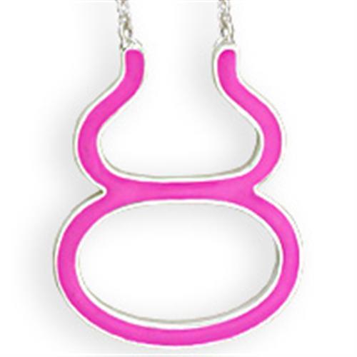 SNK05PINK - Silver Brass Chain Pendant with Epoxy  in Rose - Jewelry & Watches - Bijou Her -  -  - 