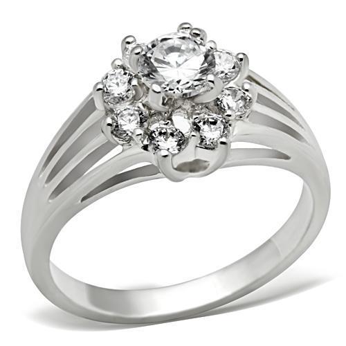 Sterling Silver Ring with AAA CZ in Clear - Ships in 4-7 Days - Jewelry & Watches - Bijou Her -  -  - 