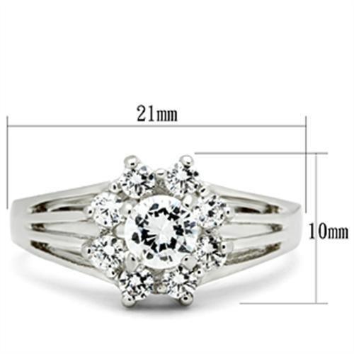 Sterling Silver Ring with AAA CZ in Clear - Ships in 4-7 Days - Jewelry & Watches - Bijou Her -  -  - 