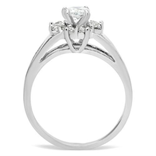 Sterling Silver Ring with AAA CZ in Clear - Ships in 4-7 Days - Jewelry & Watches - Bijou Her -  -  - 