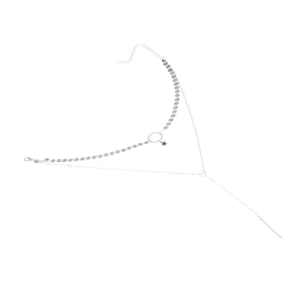 Star Choker Lariat Necklace - Two Layer Adjustable Zinc Alloy Jewelry - Necklaces - Bijou Her -  -  - 
