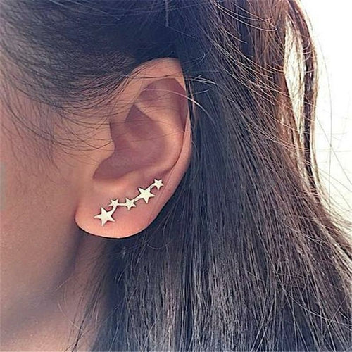 Stylish Star Ear Crawlers - Easy to Wear Zinc Alloy Earrings - Earrings - Bijou Her - Color -  - 