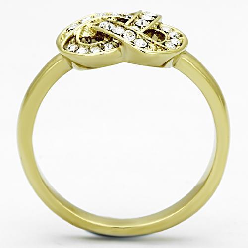 IP Gold Stainless Steel Ring with Top Grade Crystal - Ships in 1 Day - Jewelry & Watches - Bijou Her -  -  - 