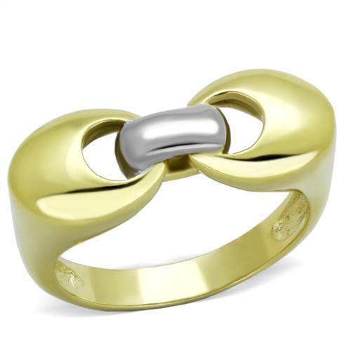 Two-Tone IP Gold Stainless Steel Ring - No Stone, Ships in 1 Day - Jewelry & Watches - Bijou Her -  -  - 
