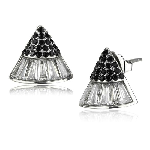 No Plating Stainless Steel Earrings with AAA Grade CZ - Clear, 2.28g, Ships in 4-7 Days - Jewelry & Watches - Bijou Her - Title -  - 