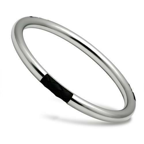 High Polished Stainless Steel Bangle - No Stone, 9.50g Weight, 4-7 Day Shipping Lead Time - Jewelry & Watches - Bijou Her - Size -  - 