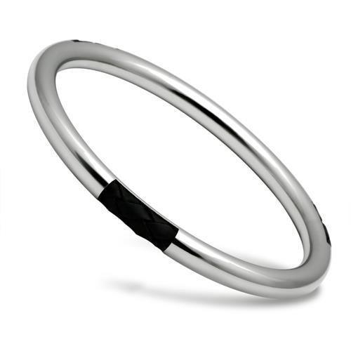 High Polished Stainless Steel Bangle - No Stone, 9.50g Weight, 4-7 Day Shipping Lead Time - Jewelry & Watches - Bijou Her -  -  - 