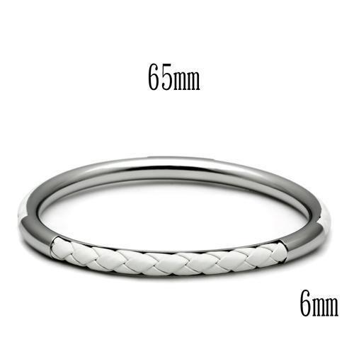 High Polished Stainless Steel Bangle - No Stone, 7.50g Weight, Backordered 4-7 Days - Jewelry & Watches - Bijou Her -  -  - 