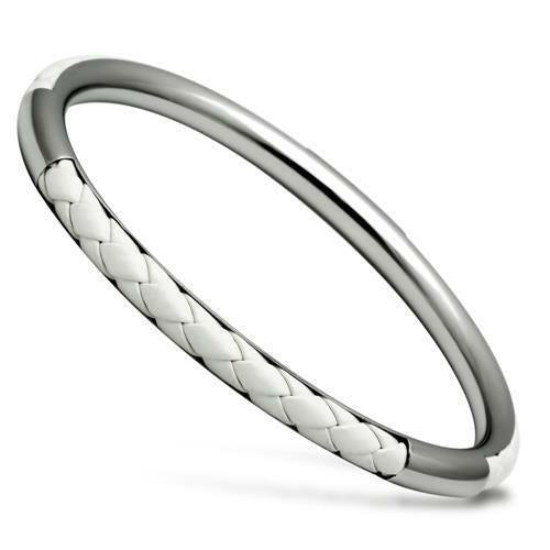 High Polished Stainless Steel Bangle - No Stone, 7.50g Weight, Backordered 4-7 Days - Jewelry & Watches - Bijou Her - Size -  - 