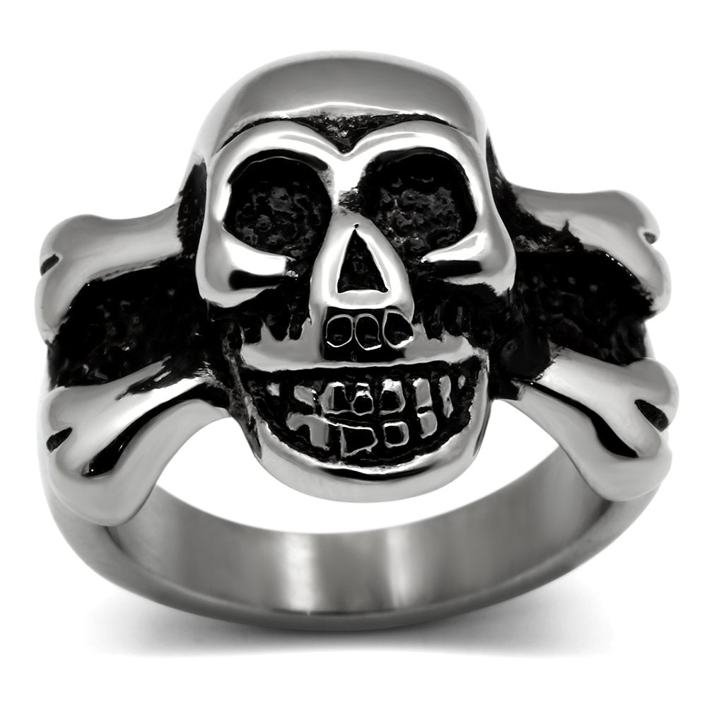 High Polished Stainless Steel Ring - Biker, Mystic, Skull & Skeleton Collection for Men - No Stone - Jewelry & Watches - Bijou Her -  -  - 