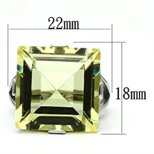 High Polished Stainless Steel Ring with Top Grade Crystal - Citrine Yellow - Jewelry & Watches - Bijou Her -  -  - 