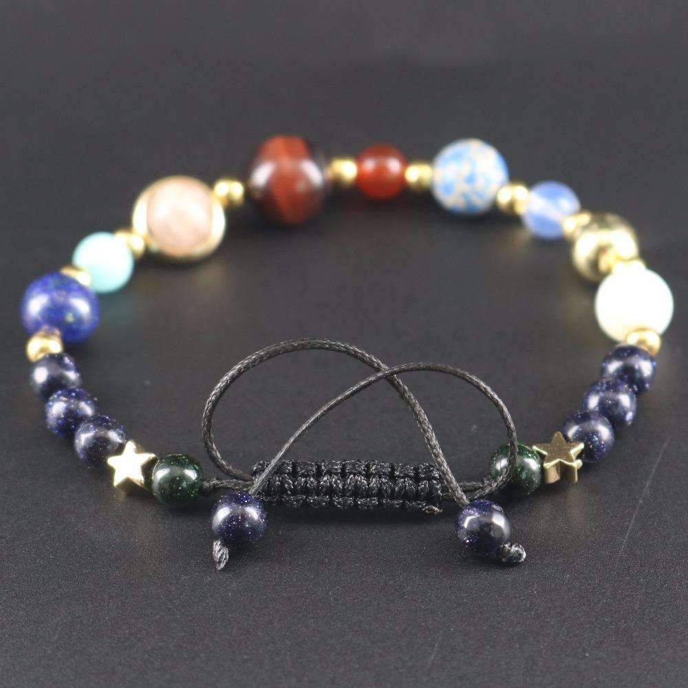 Planet-Inspired Galaxy Bracelet with Blue Sandstone, Tiger-Eye, and More - Adjustable Sizes - Bracelets - Bijou Her -  -  - 