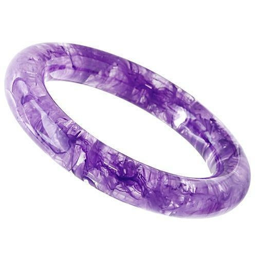 Resin Bangle - No Stone, Amethyst Color, 45g Weight - Jewelry & Watches - Bijou Her - Size -  - 