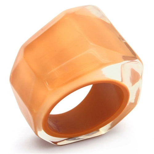 Resin Ring - No Stone, Orange Color, 7.70g Weight, Backordered - Jewelry & Watches - Bijou Her - Size -  - 