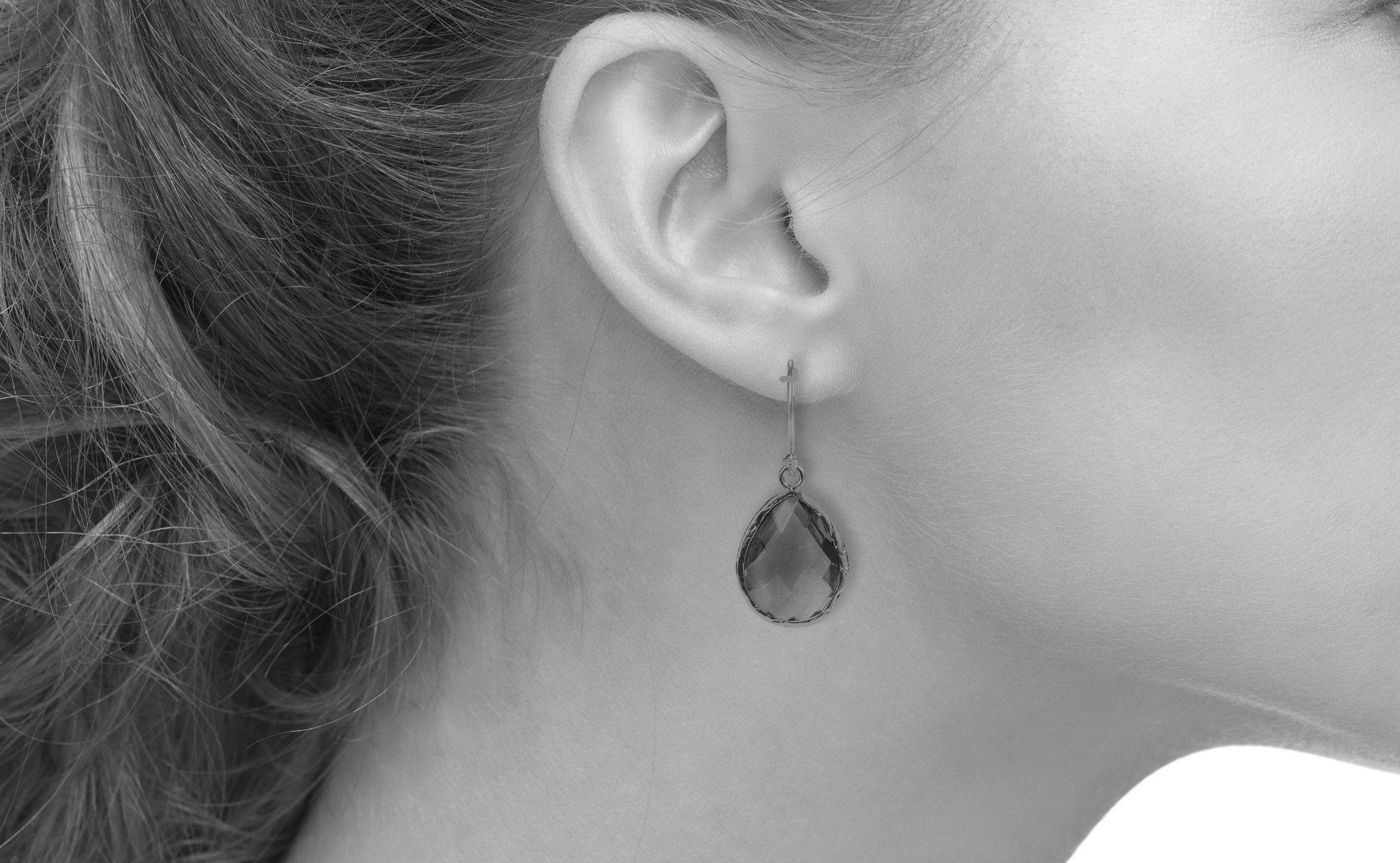 Smokey Quartz Rosegold Drop Earrings - Petite Gemstone Ear Jewelry for Everyday Styling - Accessories - Bijou Her -  -  - 